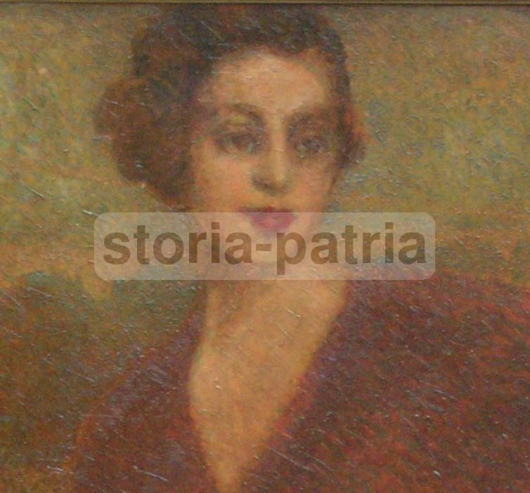 Raul Viviani, Ritratto Di Gentildonna. Olio Divisionista, 1937.