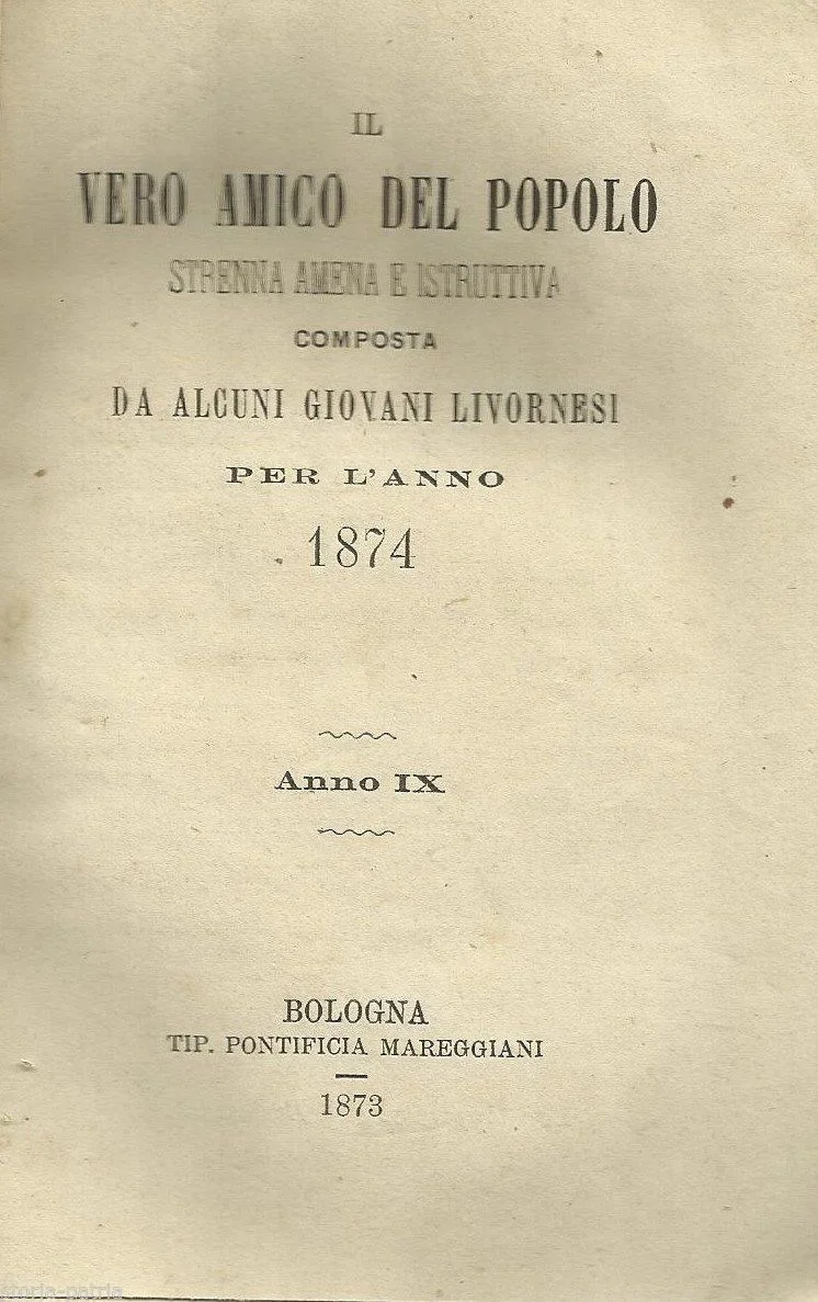 The People's True Friend: 1874 Almanac (Livorno, Freemasonry, Rare)