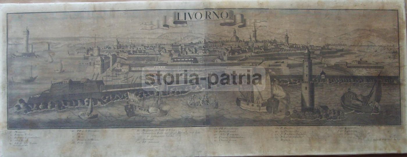 Veduta Panoramica Di Livorno (incisione All'Acquaforte Del XVIII Secolo)