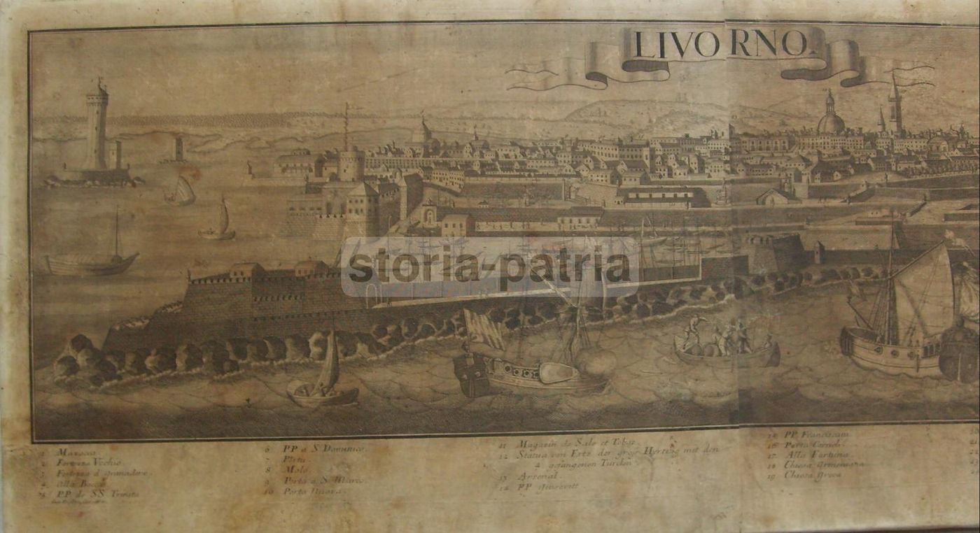 Veduta Panoramica Di Livorno (incisione All'Acquaforte Del XVIII Secolo)