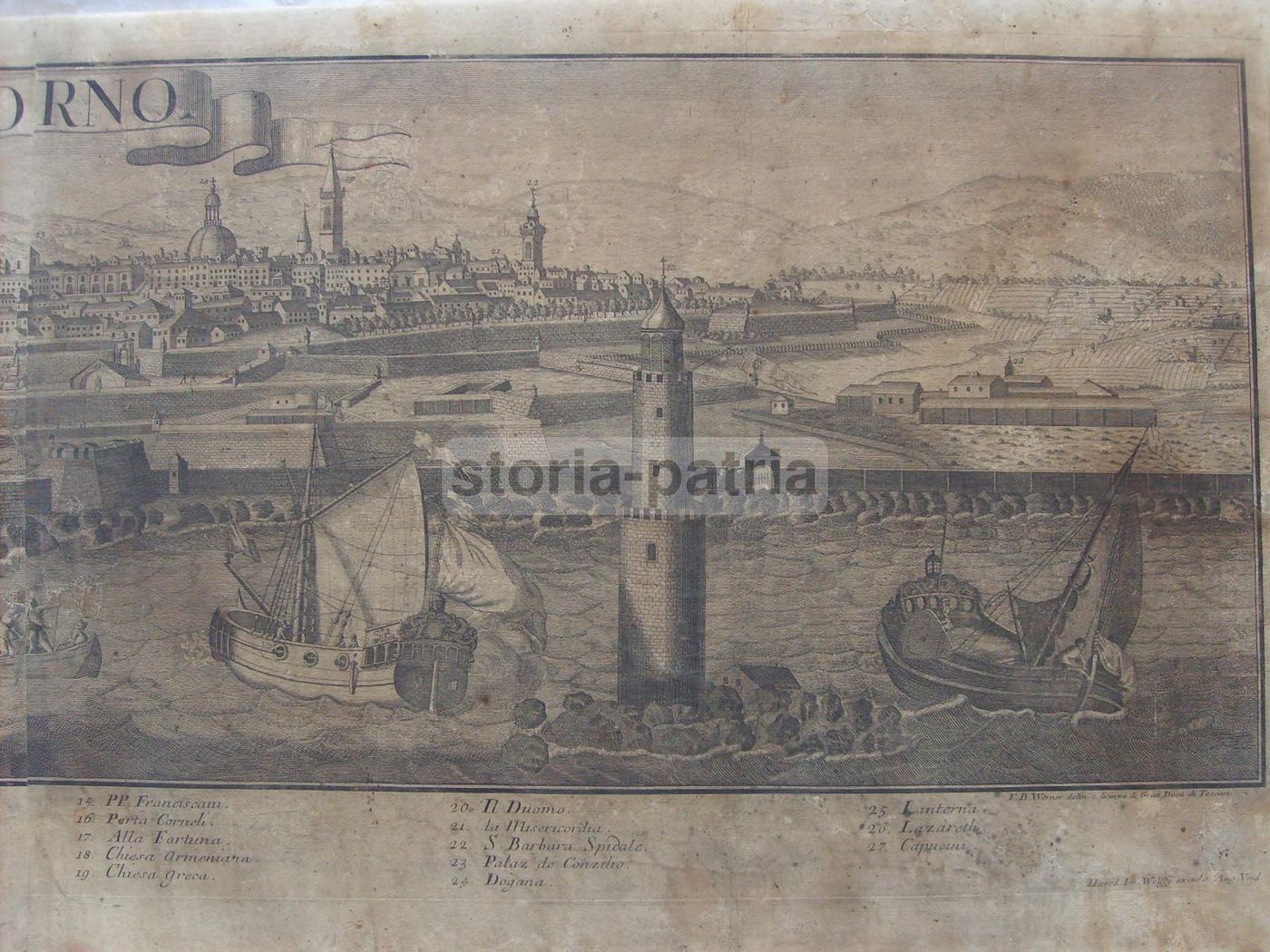 Veduta Panoramica Di Livorno (incisione All'Acquaforte Del XVIII Secolo)