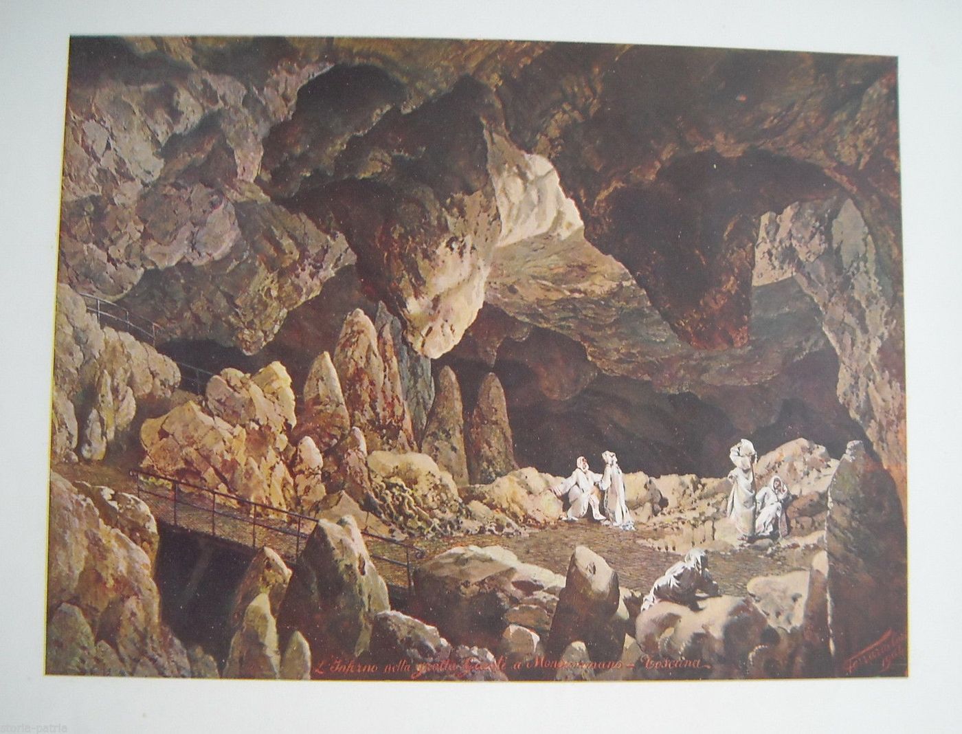 Grotta Giusti A Monsummano, Stampa Antica Di Carlo Ferrario, 1904
