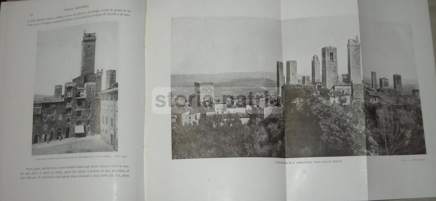 San Gimignano Di Arturo Jahn Rusconi 1932 Illustrato Arte Toscana
