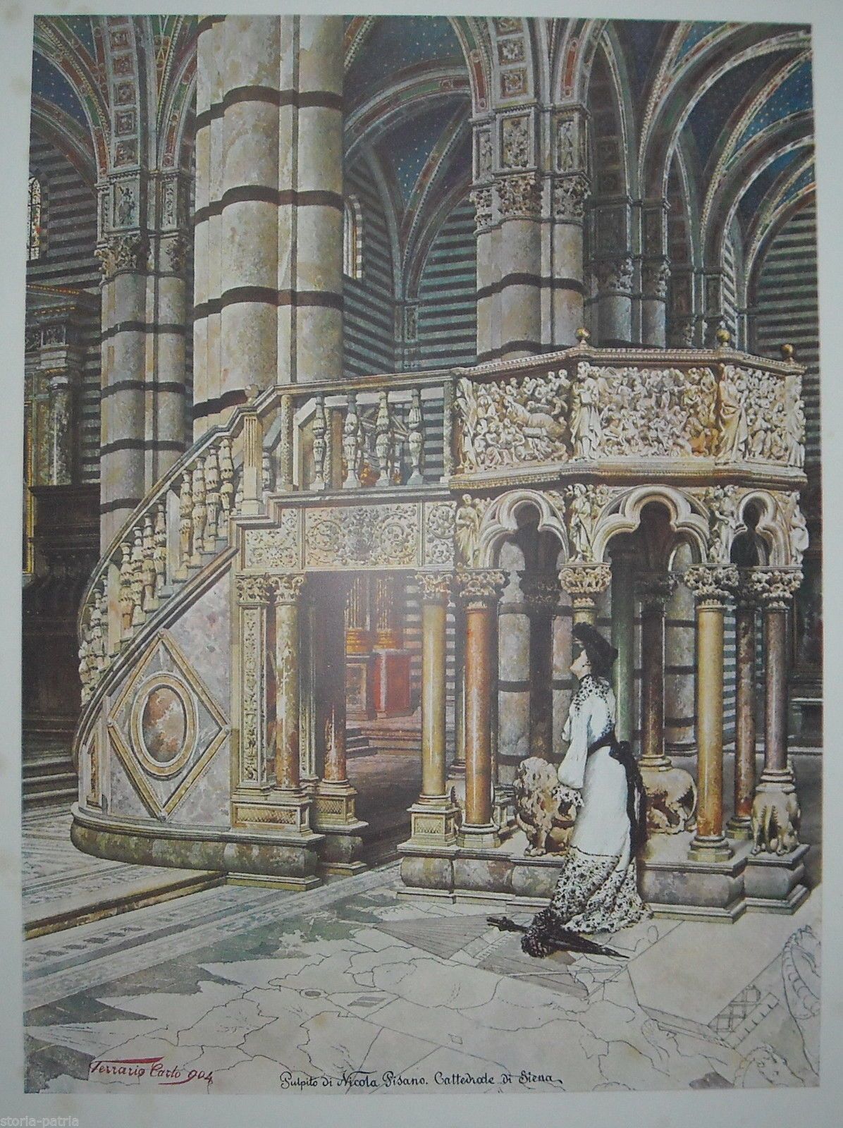 Pulpito Di Nicola Pisano, Cattedrale Di Siena. Stampa Di Carlo Ferrario