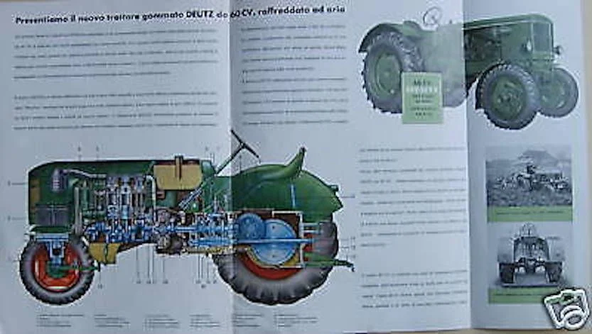 Deutz Diesel 60 HP Tractor Advertising Brochure, 1950s