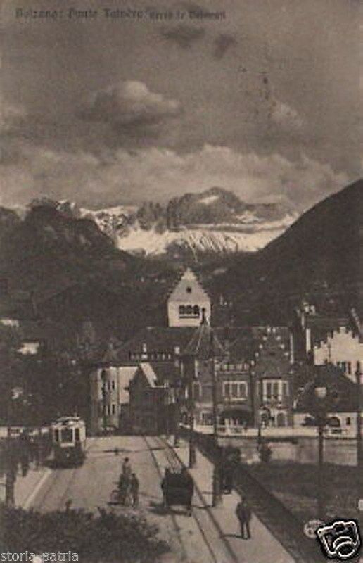 Cartolina Antica Bolzano, Ponte Talvera E Dolomiti, 1930