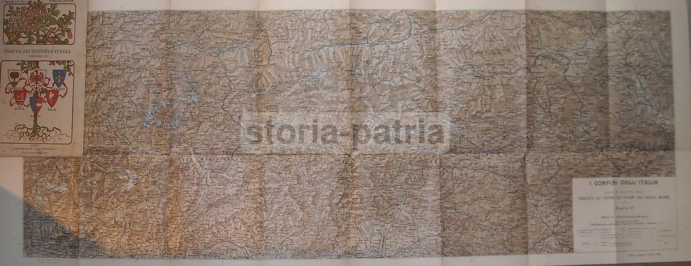 Mappa Geografica Trentino Tirolo Valtellina 1906 IGM Touring Club