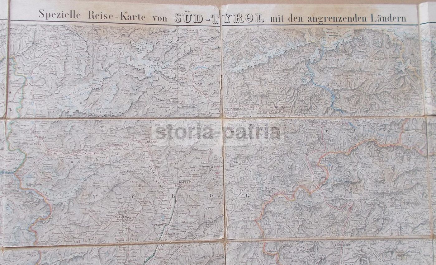 Mappa Antica Del Tirolo, Trentino, Venezia E Trieste, 1862, Georg Mayr