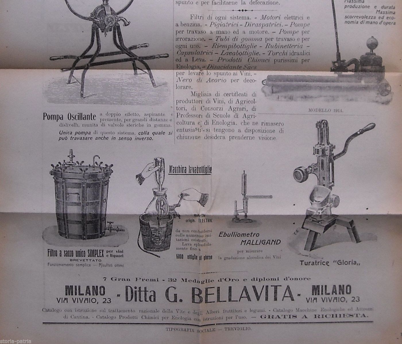 Enologia Moderna 1914: Giornale Vinicolo, Vendemmia, Treviglio, Milano