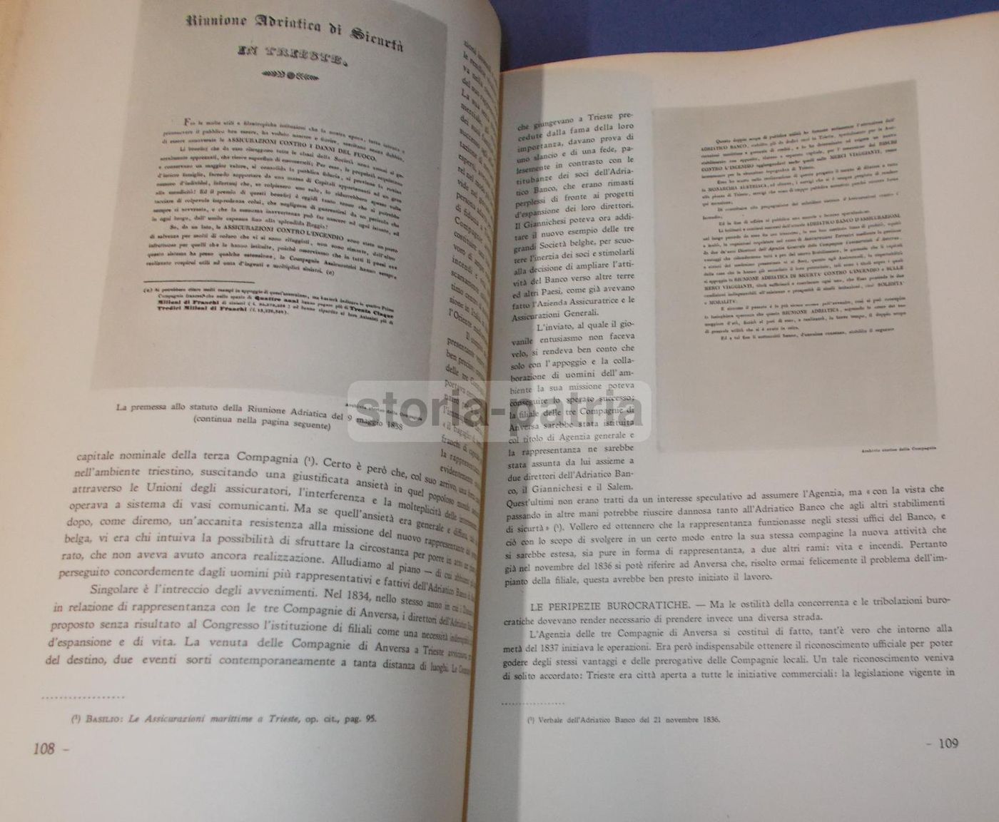 Riunione Adriatica Di Sicurtà 1838 1938 Volume Centenario Trieste