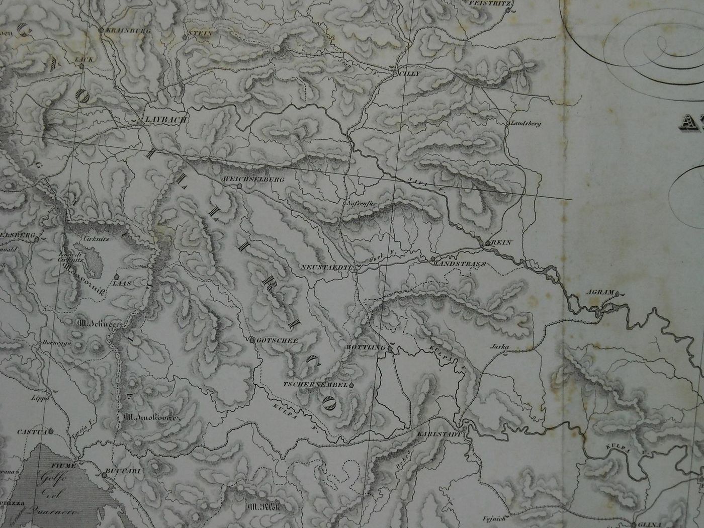 Mappa Geografica Di Trieste, Illiria, Carinzia, Istria E Fiume, 1842