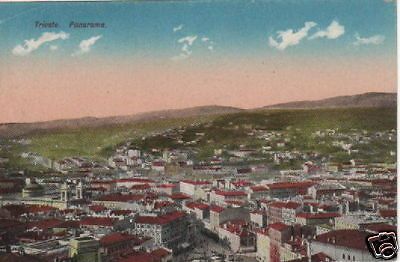 Cartolina Antica Trieste, Panorama, Anni '20, Palazzi E Monumenti A Colori