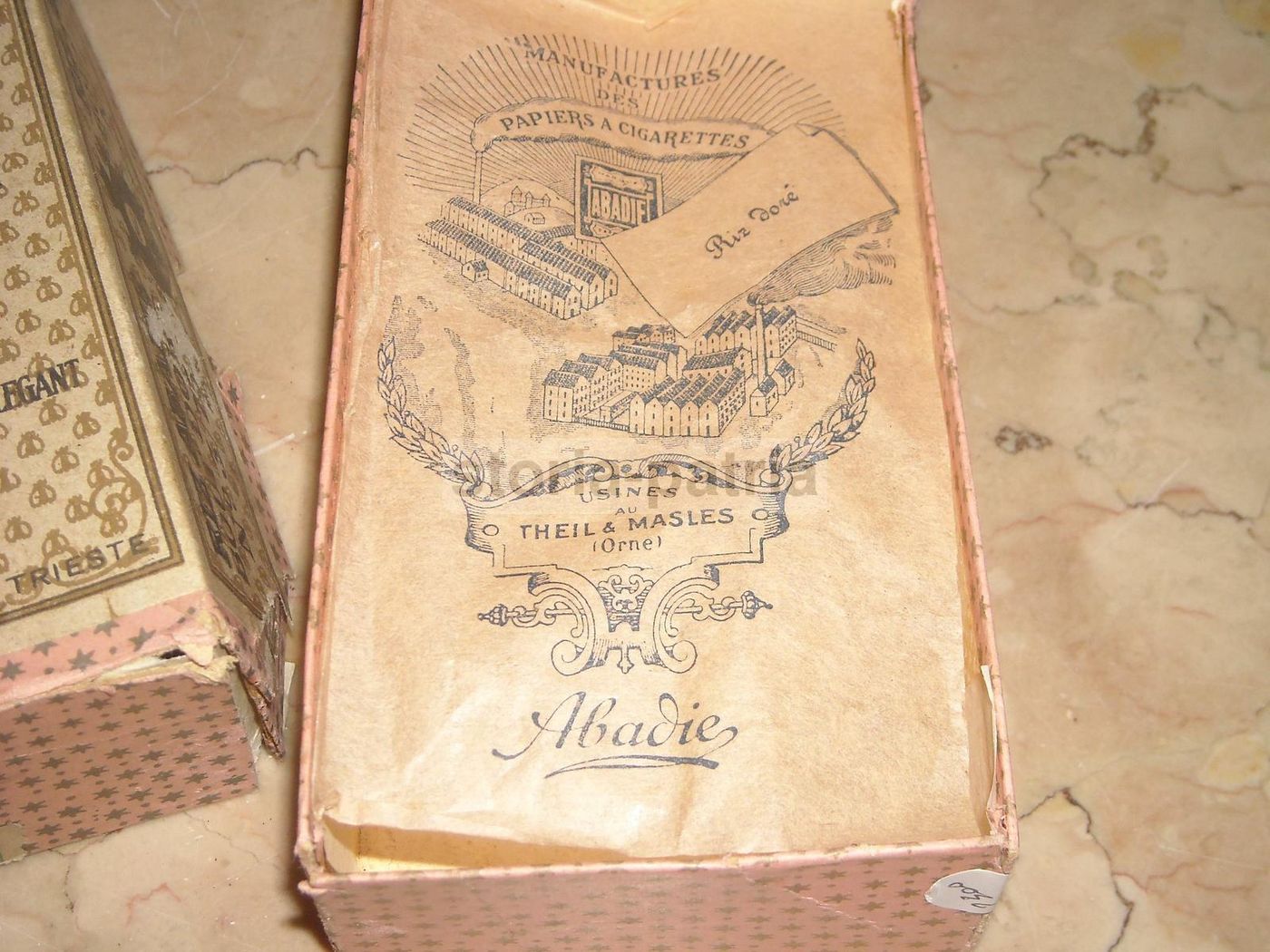 Astuccio Pubblicitario Riz Abadie Cartine Sigarette Trieste 1920