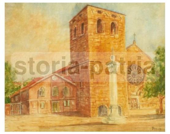Dipinto San Giusto Trieste Di Perich, Anni '50 '60, Tecnica Mista