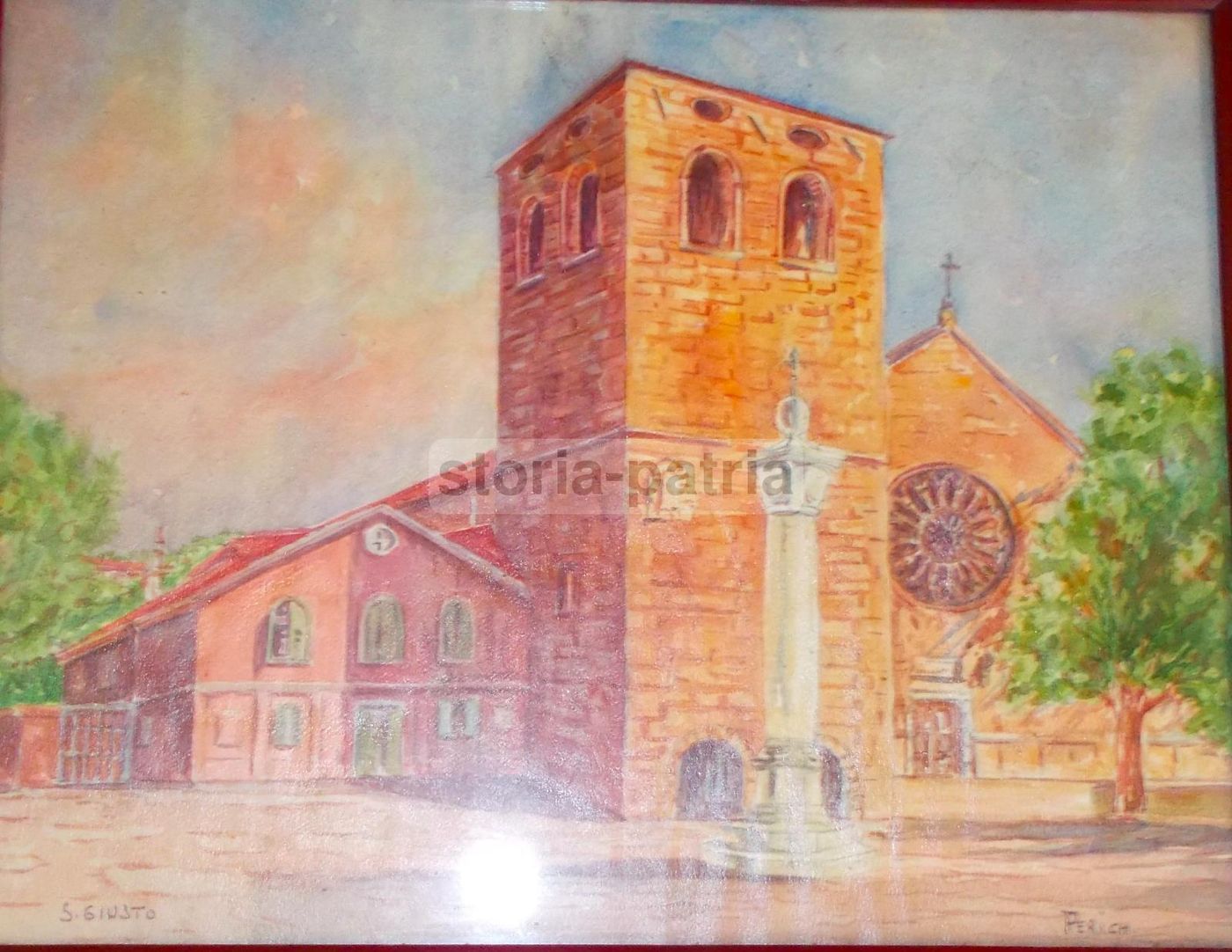 Dipinto San Giusto Trieste Di Perich, Anni '50 '60, Tecnica Mista