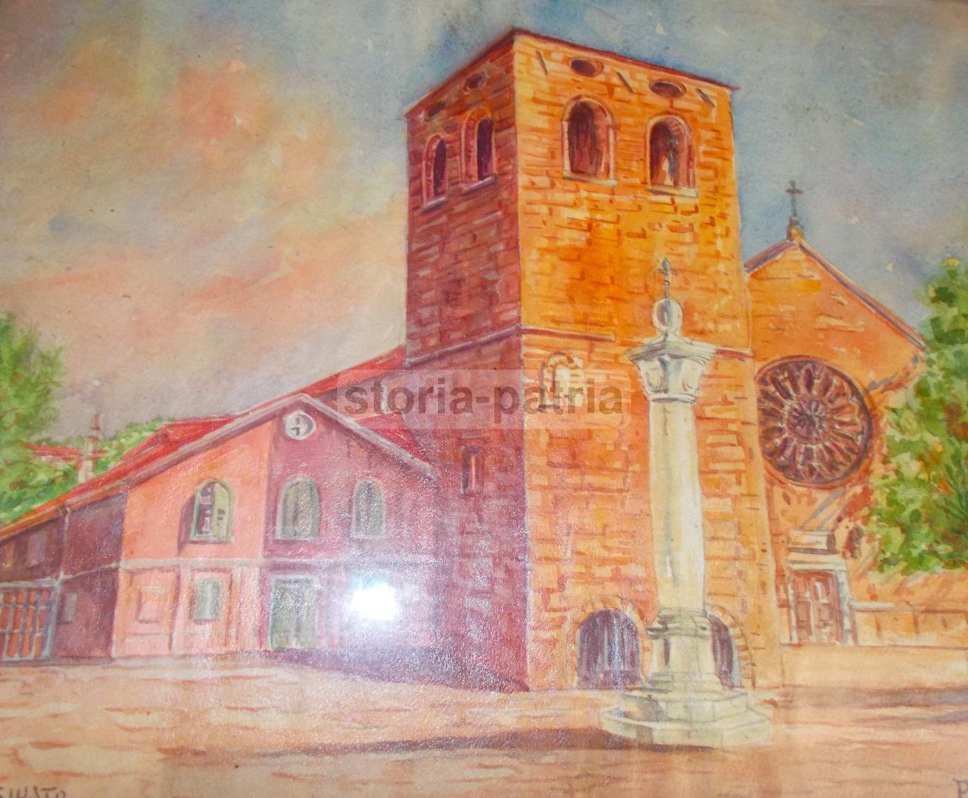 Dipinto San Giusto Trieste Di Perich, Anni '50 '60, Tecnica Mista