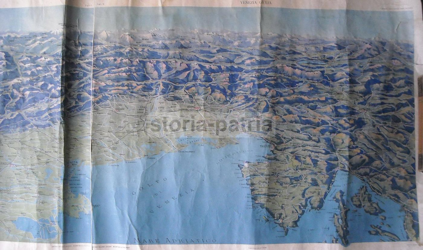 Mappa Del Triveneto, Venezia Giulia E Tridentina. Edizione Vallardi, Anni '20