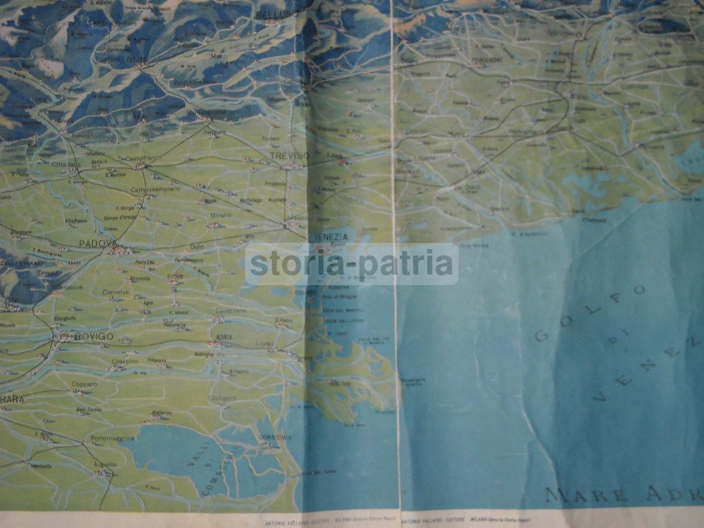 Mappa Del Triveneto, Venezia Giulia E Tridentina. Edizione Vallardi, Anni '20