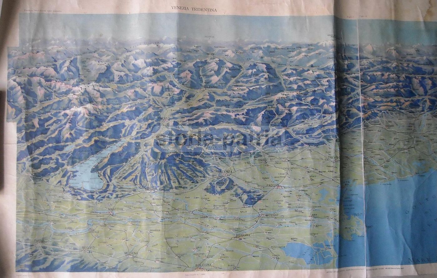 Mappa Del Triveneto, Venezia Giulia E Tridentina. Edizione Vallardi, Anni '20
