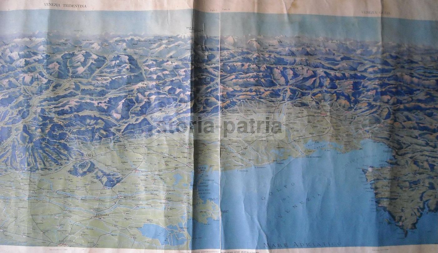 Mappa Del Triveneto, Venezia Giulia E Tridentina. Edizione Vallardi, Anni '20