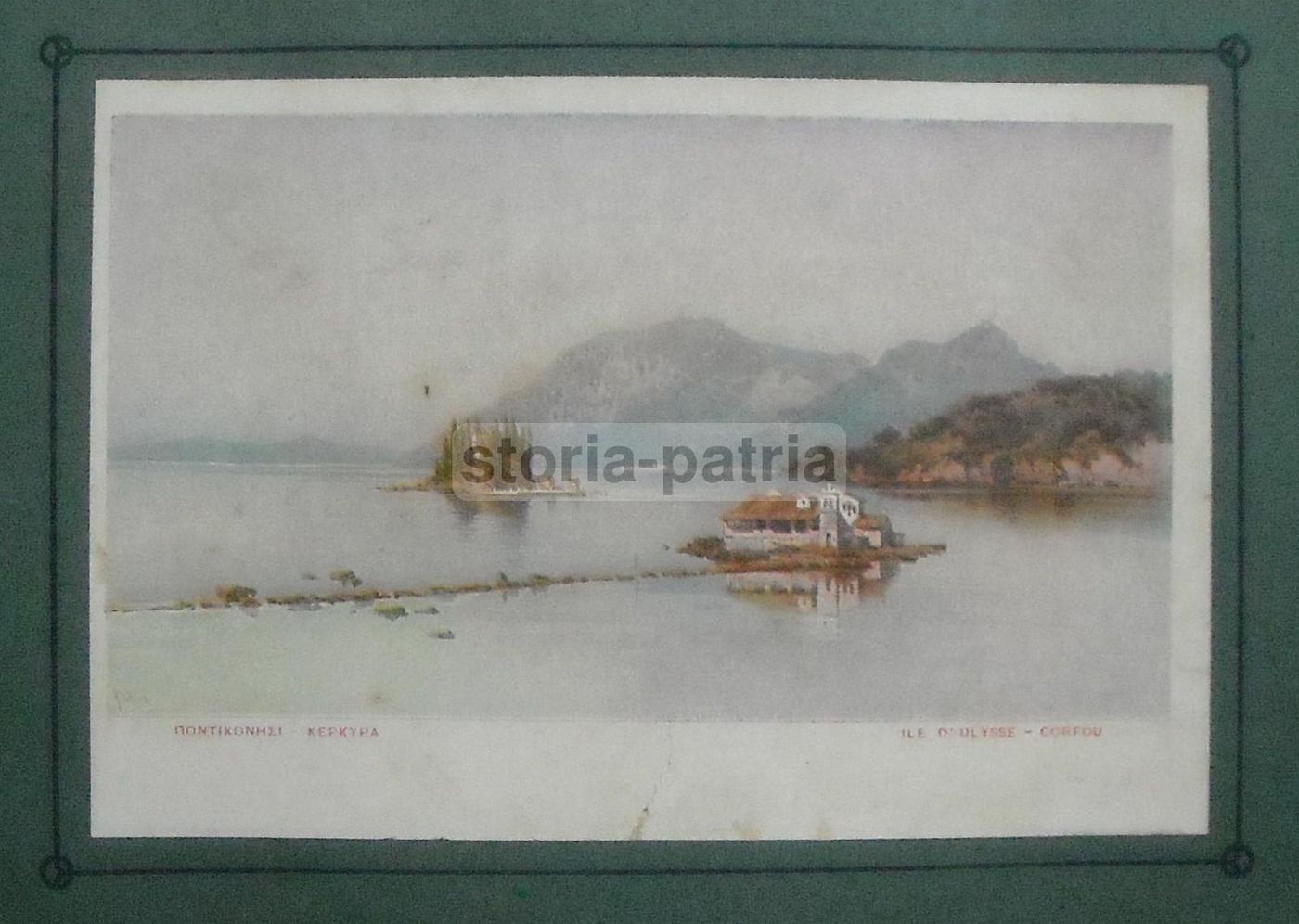 Stampa Antica Donna Epiro Costume Tradizionale Corfù Grecia