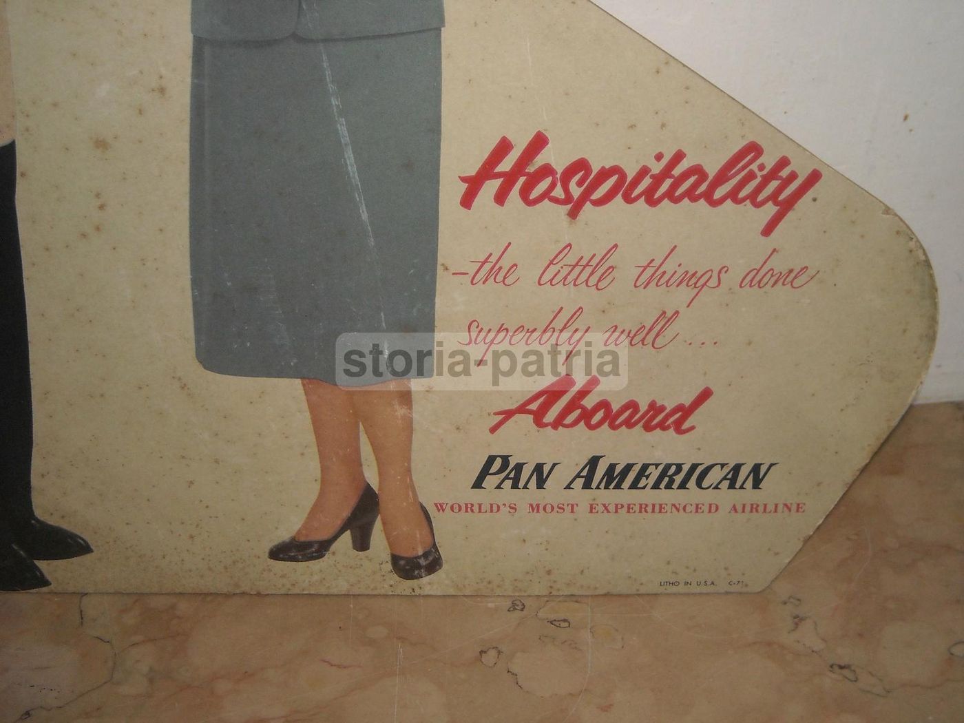 Cartello Pubblicitario Pan American Anni '60 Hostess Spumante USA