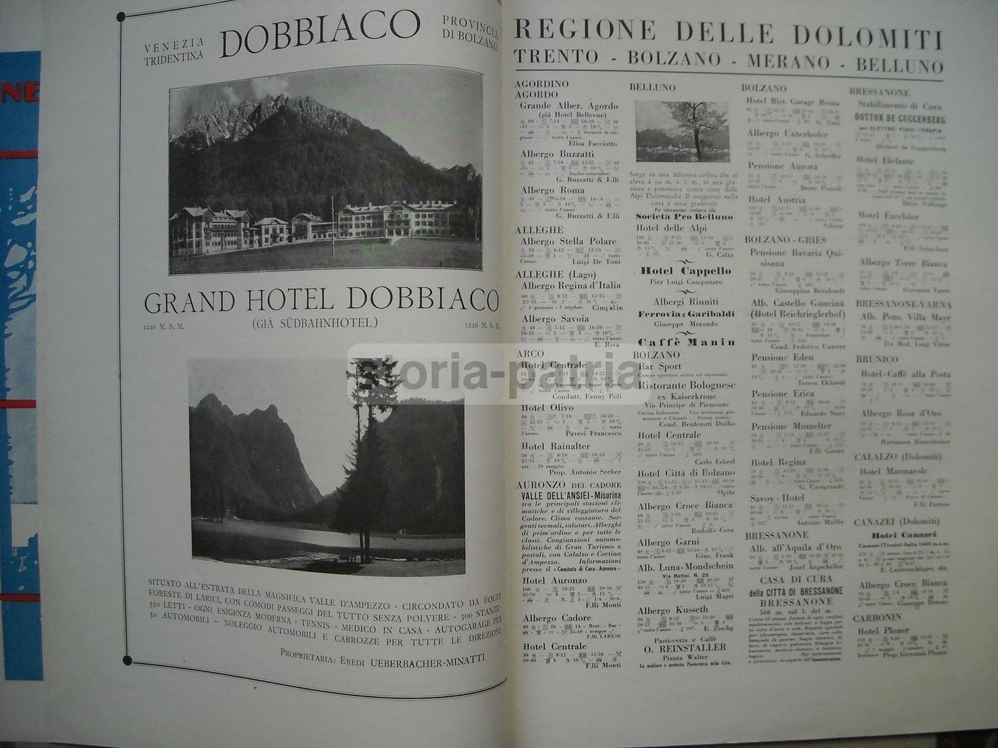 Vie Latine 1928 Cortina d'Ampezzo   Alberghi, Dolomiti, Venezia, Bologna