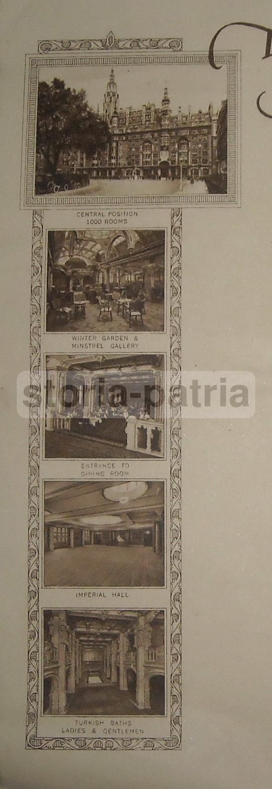 Carta Intestata Imperial Hotel Londra Con Vedute Del Bagno Turco