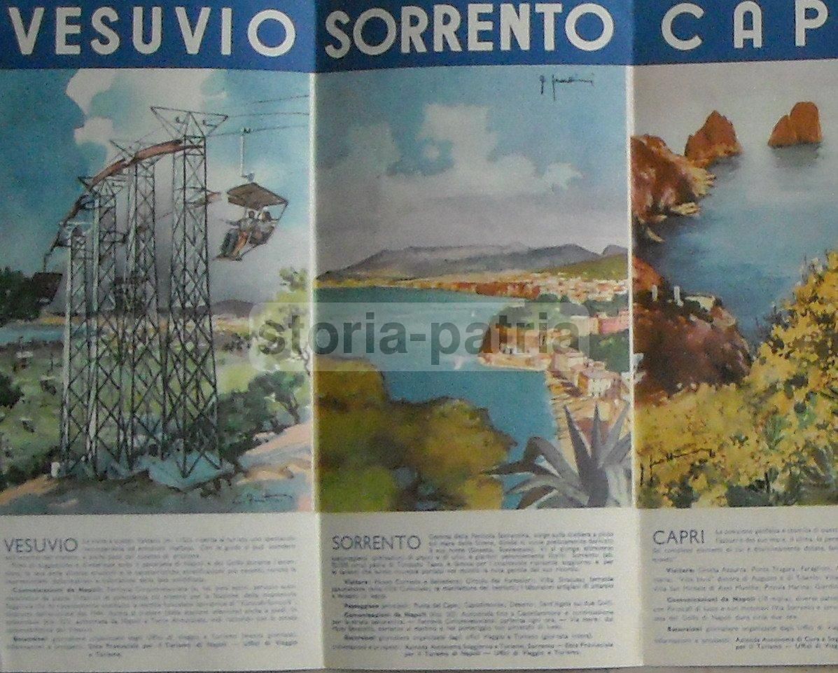 Depliant Turistico Napoli E Costiera Anni '40 Ept Capri Pompei