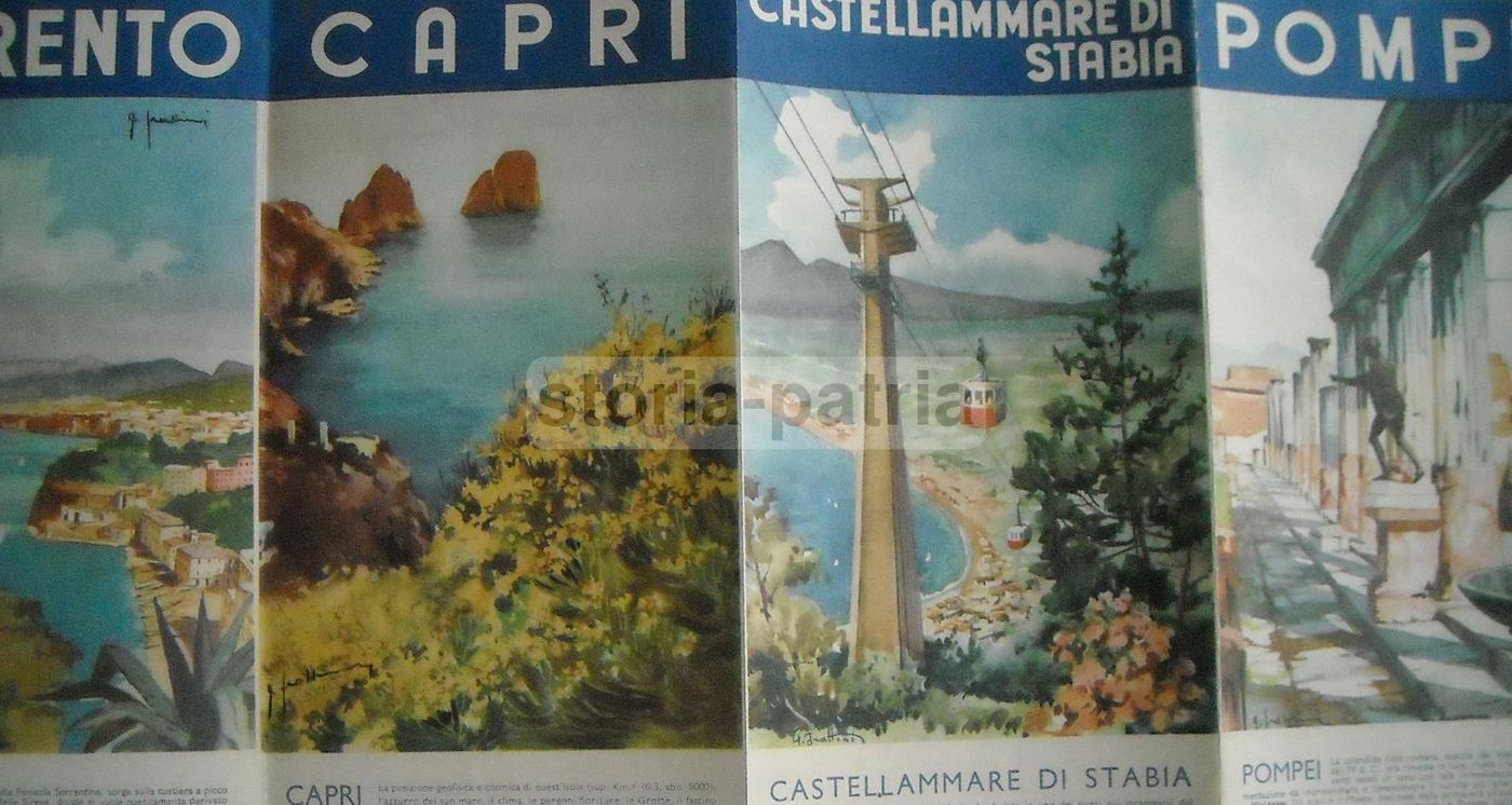 Depliant Turistico Napoli E Costiera Anni '40 Ept Capri Pompei
