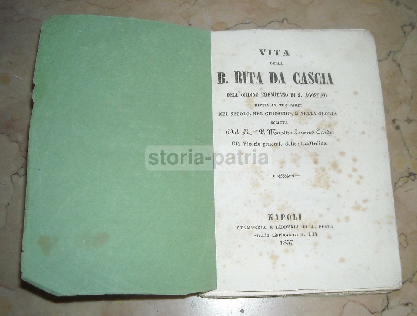 Vita Della B. Rita Da Cascia Di Lorenzo Tardy, Napoli 1857