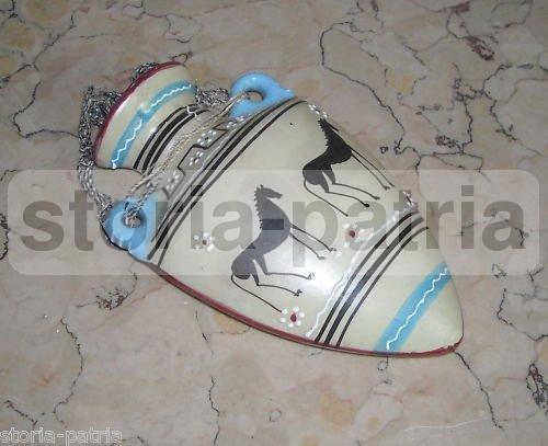 Ceramica La Derutese: Anfora A Parete Con Cavalli Stilizzati, Anni '30