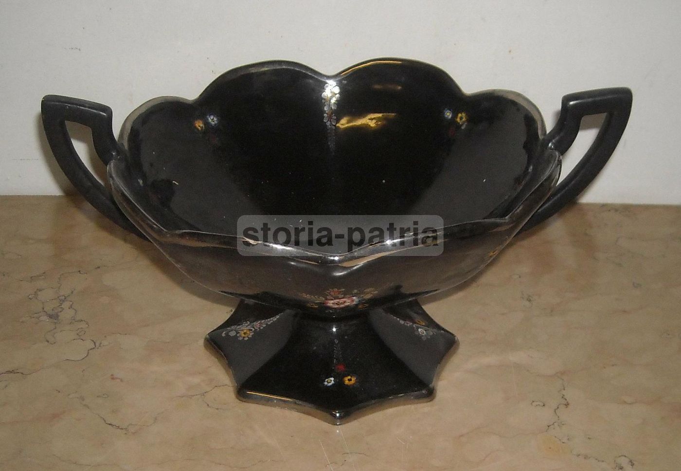 Centrotavola Ceramica Deruta Decorazione Floreale Policroma Anni 30