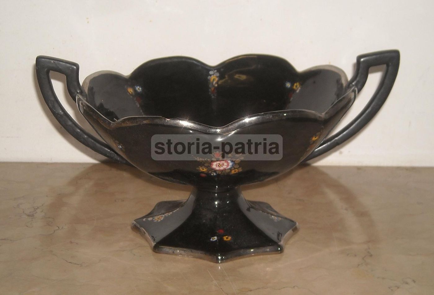 Centrotavola Ceramica Deruta Decorazione Floreale Policroma Anni 30
