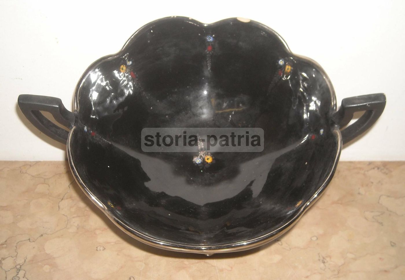 Centrotavola Ceramica Deruta Decorazione Floreale Policroma Anni 30