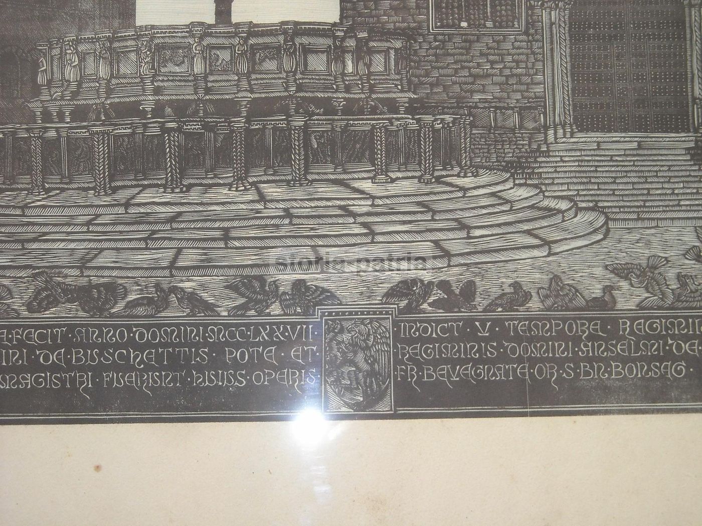 Xilografia Fontana Maggiore Perugia Di Bruno Da Osimo, Anni '30