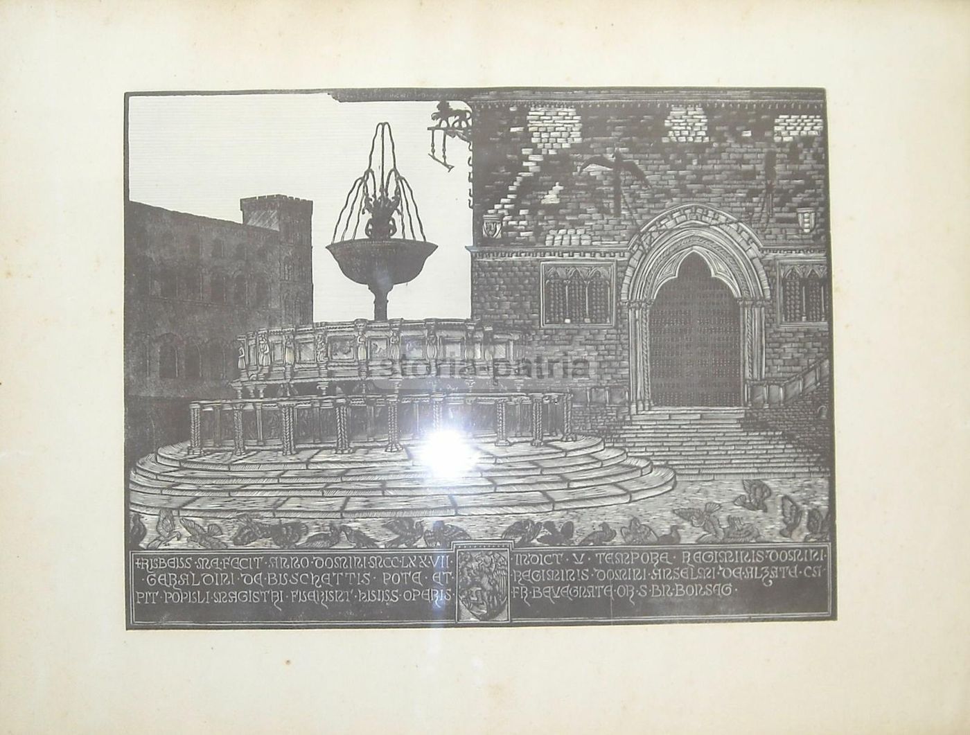 Xilografia Fontana Maggiore Perugia Di Bruno Da Osimo, Anni '30