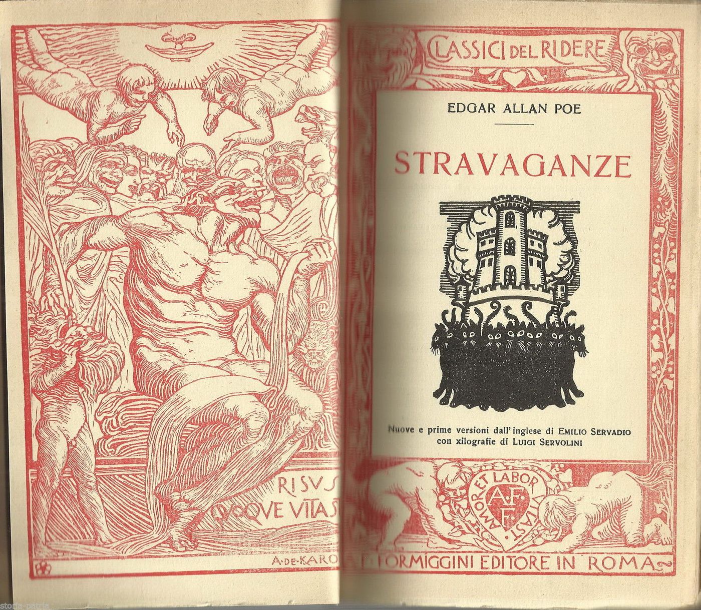 Poe, Stravaganze, 1929, Formiggini, Illustrato Da Servolini E De Karolis