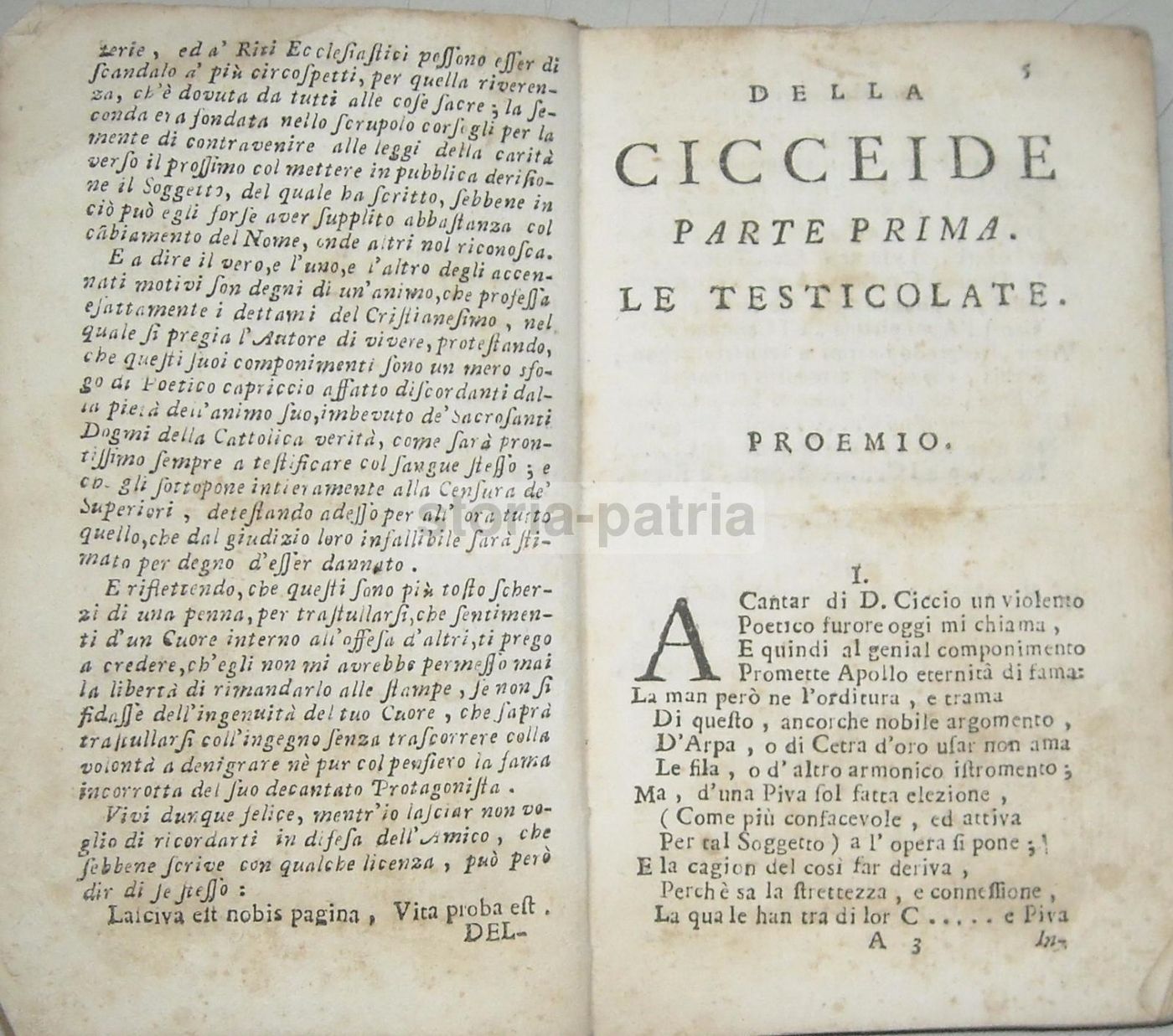 La Cicceide Legitima: Sonetti Satirici. Venezia, Fine '600 Primo '700