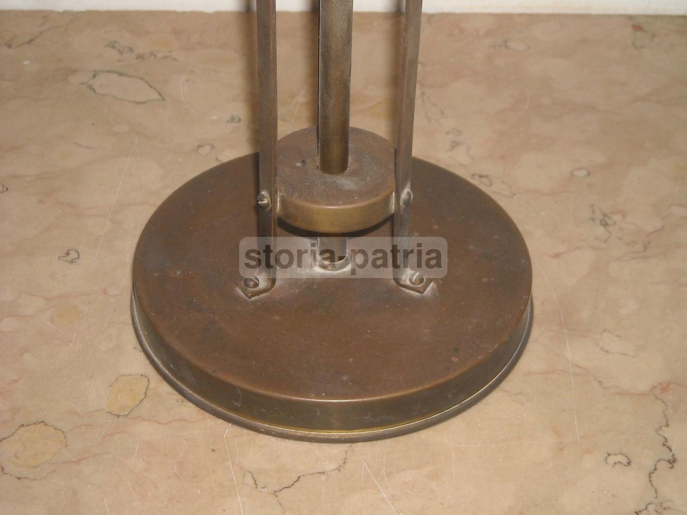Base Per Lampada Liberty In Ottone, Primi '900