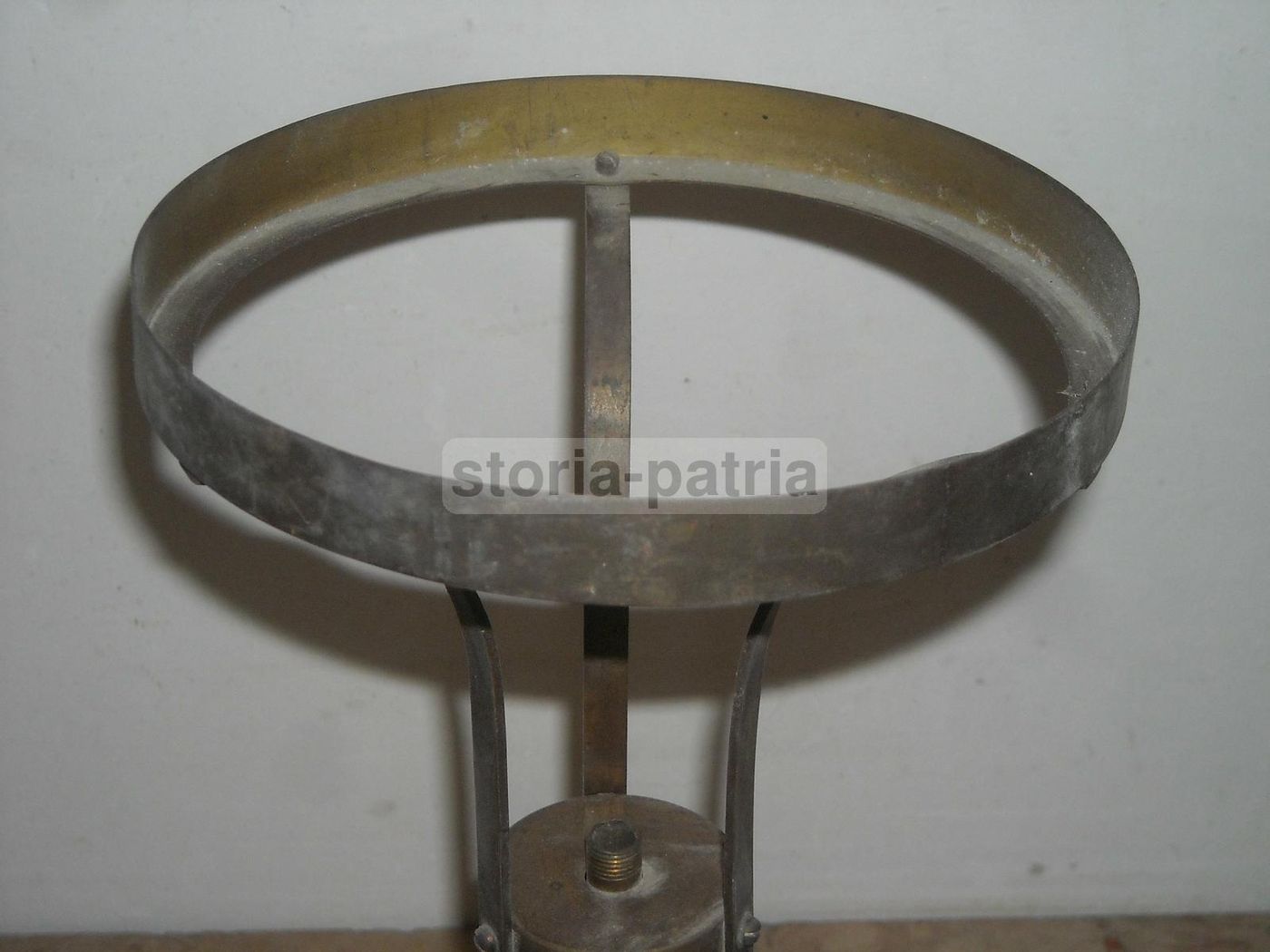 Base Per Lampada Liberty In Ottone, Primi '900