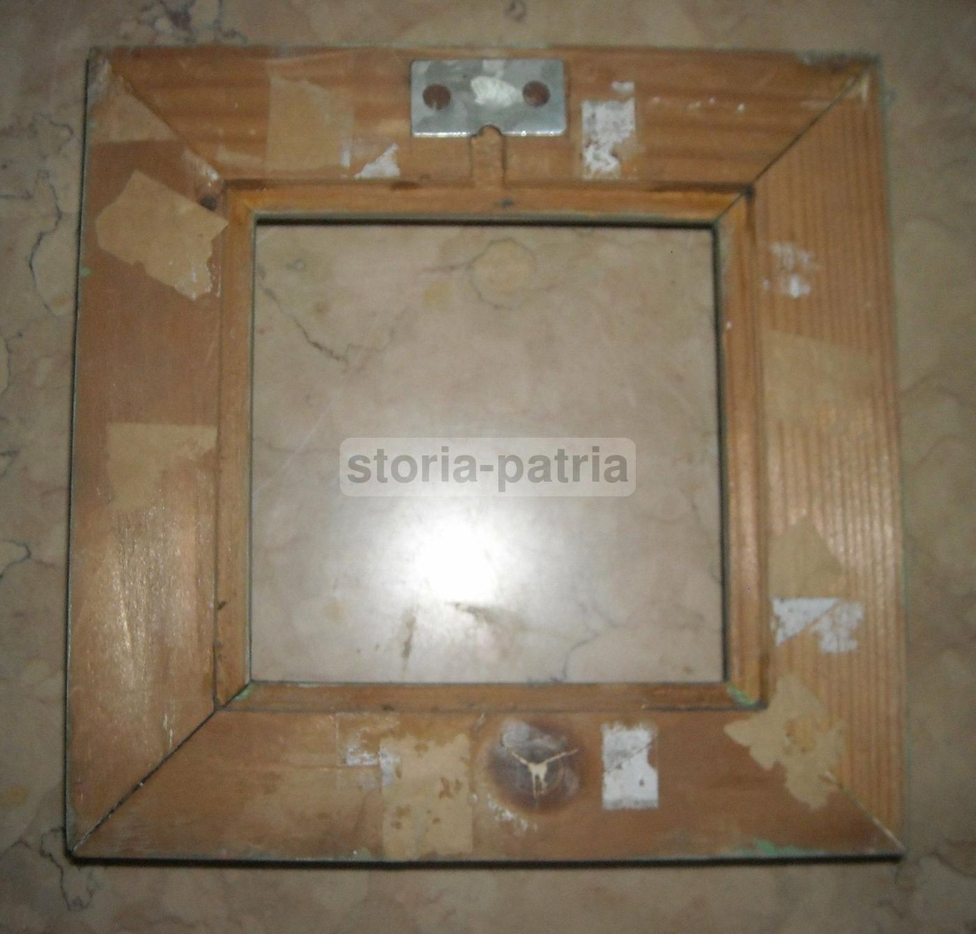 Cornice Quadrata In Legno Laccato Verde, Anni '30 '50