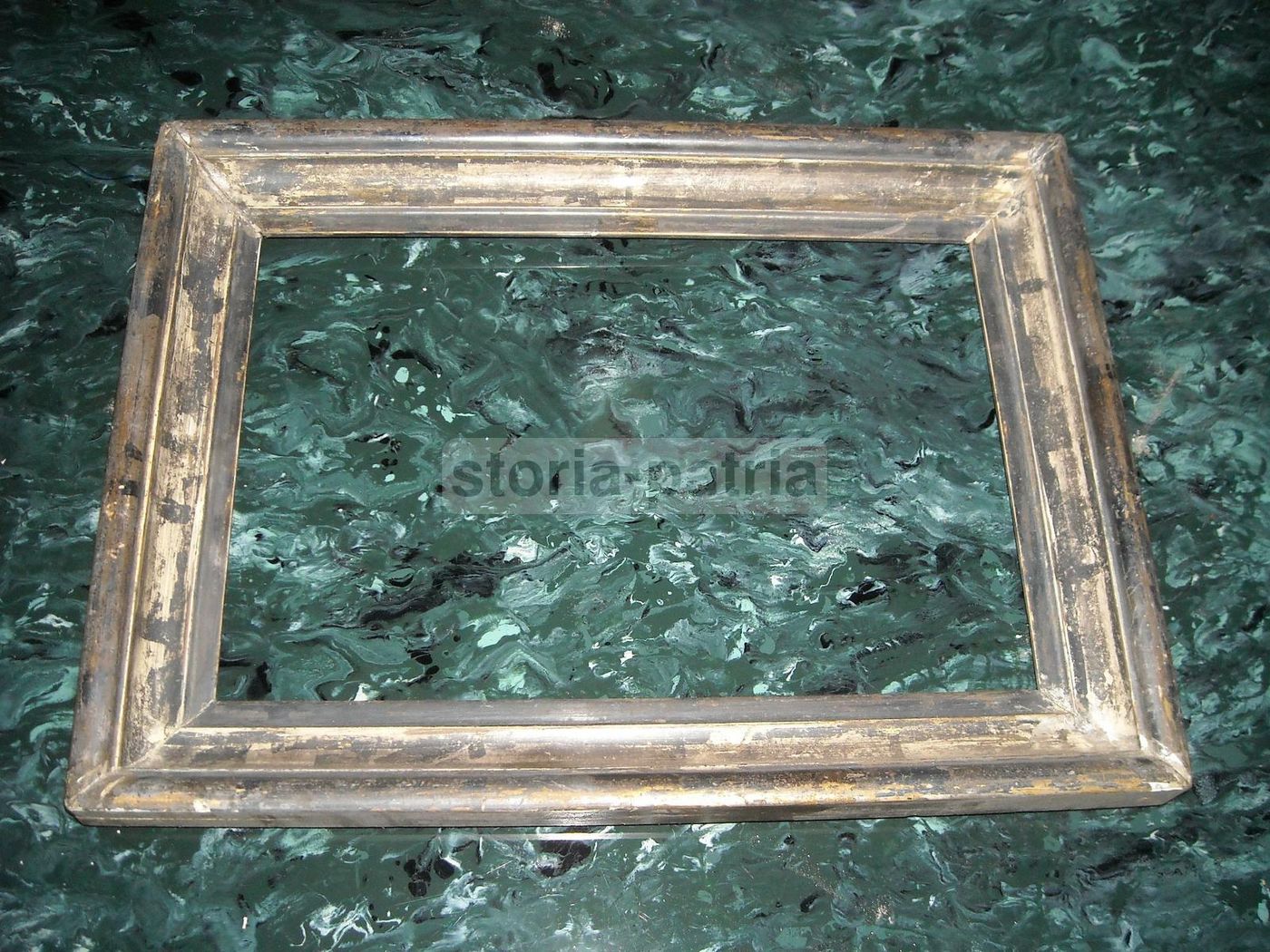Cornice Antica Fine '800 Primo '900 Argentata 43x31 Cm