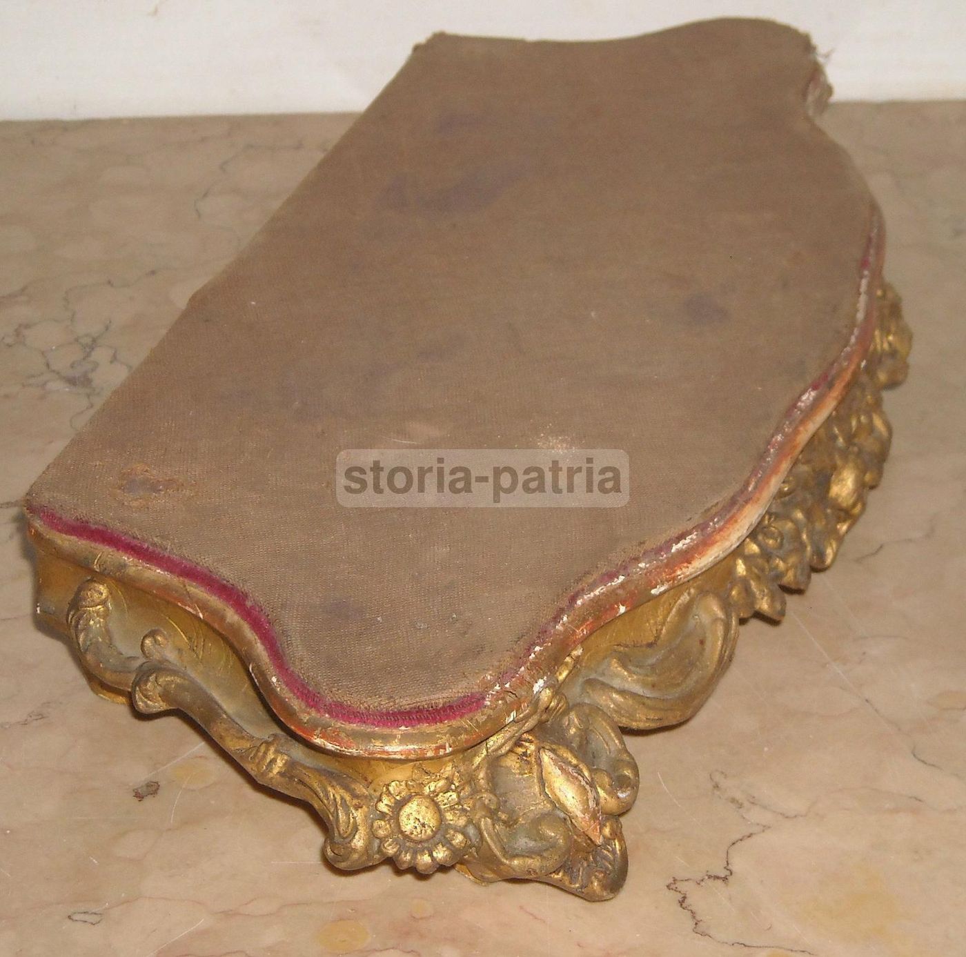 Base Antica In Legno Dorato Per Orologi E Sculture, XIX Secolo