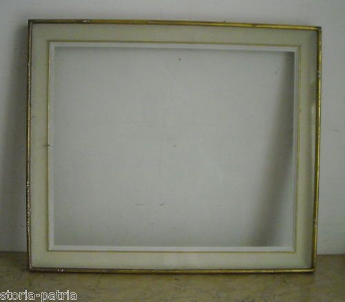 Cornice Dorata Antica In Legno Con Passpartout Bianco Primi '900