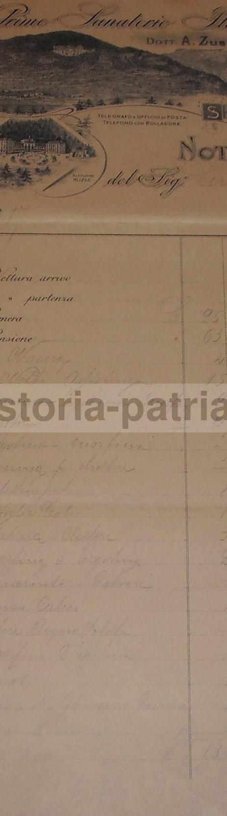 Sanatorio Zubiani, Sondalo (Valtellina). Carta Intestata Con Veduta Litografica, 1906.