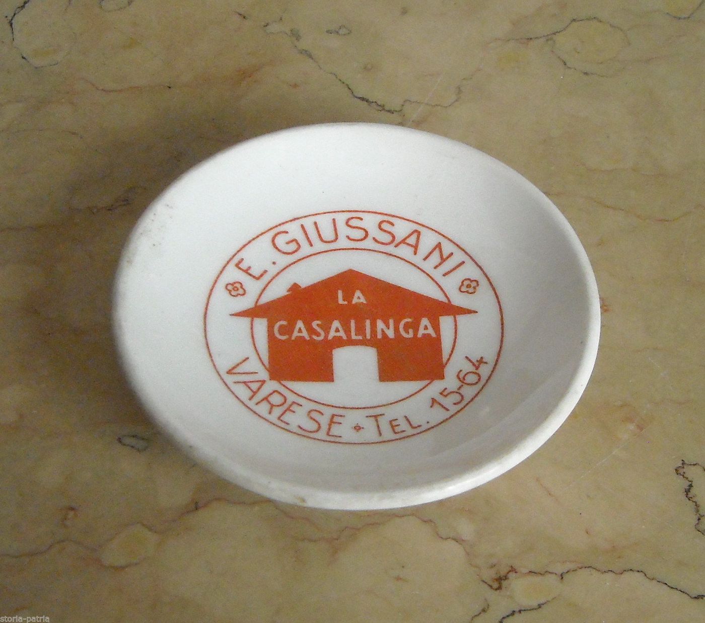 Piattino Pubblicitario E. Giussani La Casalinga Varese Anni '50