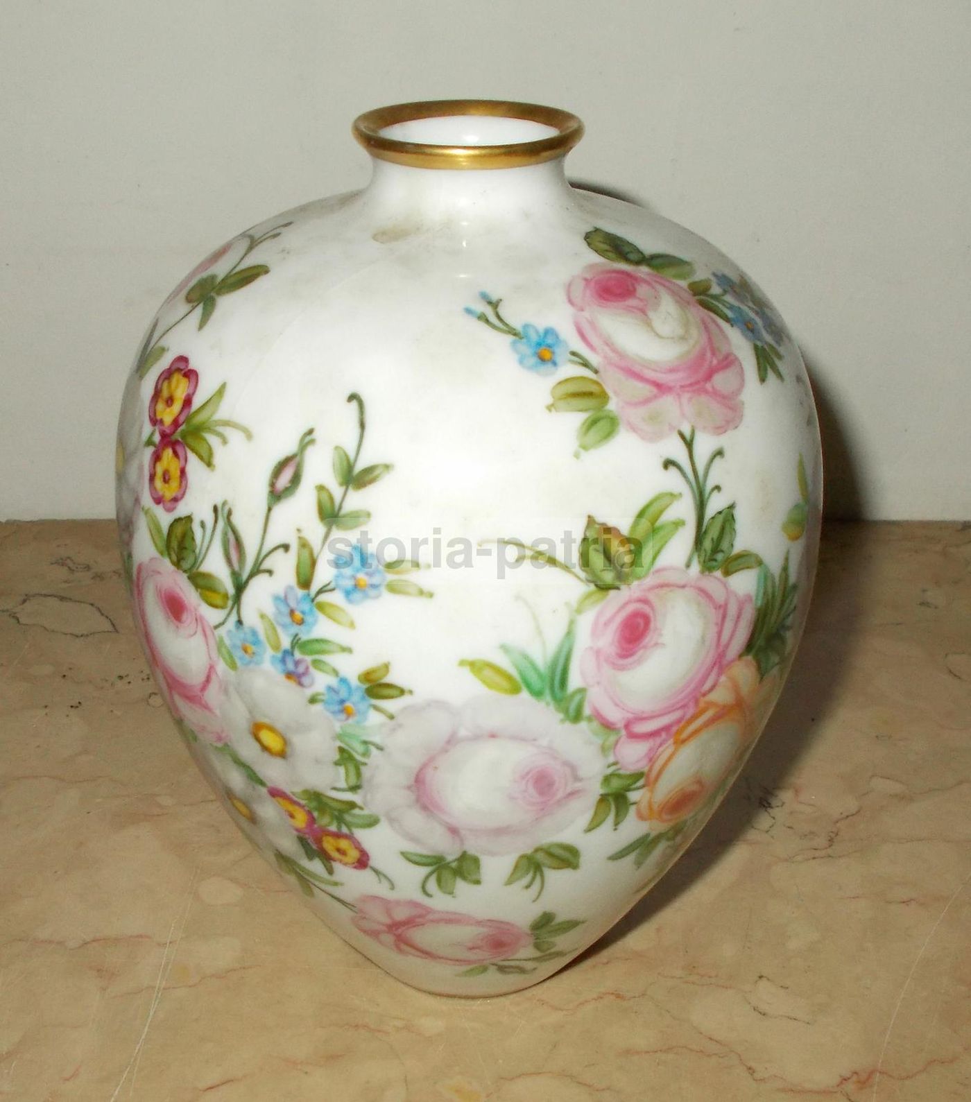 Vaso In Porcellana Heinrich Bavaria Con Decori Floreali Di G. Levati Mambretti