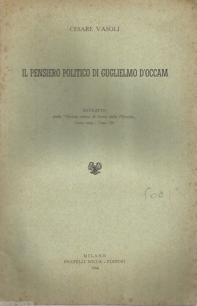 Il Pensiero Politico Di Guglielmo d'Occam