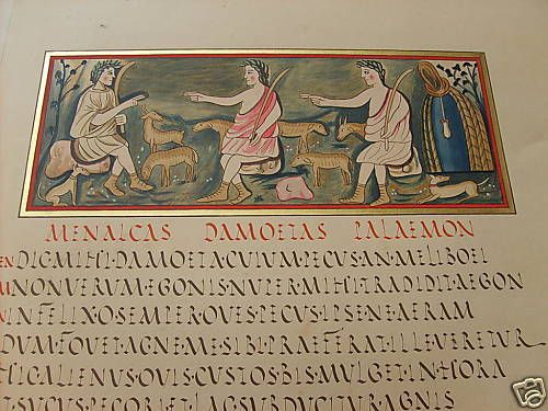 Virgilio Vaticano: Miniatura Antica Incisione Francese XVIII Secolo